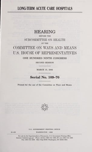 Long-term acute care hospitals