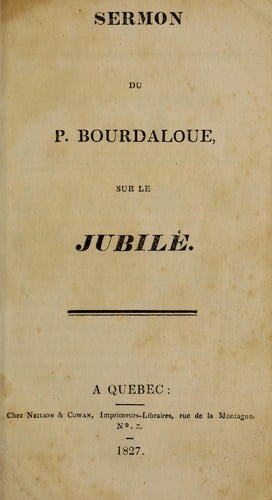 Sermon du P. Bourdaloue sur le jubilé