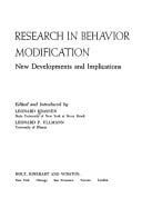 Research in behavior modification