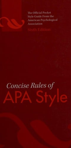 Concise rules of APA style