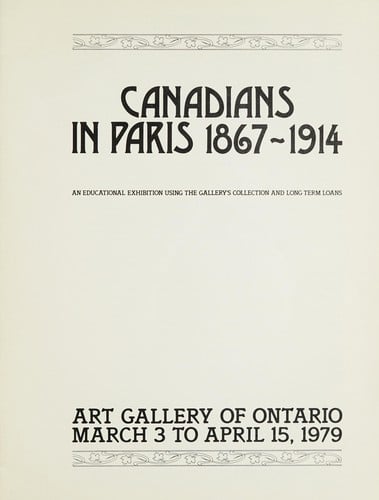 Canadians in Paris, 1867-1914