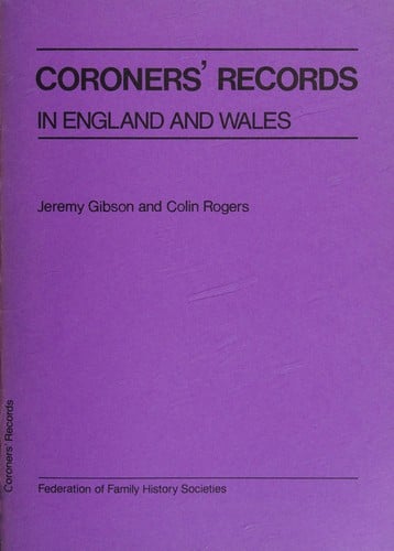 Coroners' records in England and Wales