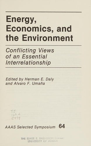 Energy, economics, and the environment