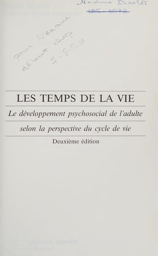 Les temps de la vie