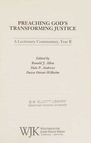 Preaching God's transforming justice