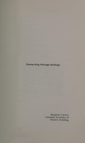 Researching heritage buildings