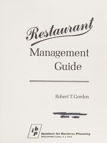 Restaurant management guide