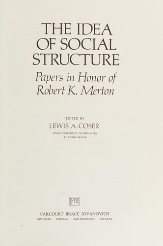 The Idea of social structure