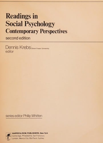 Readings in social psychology