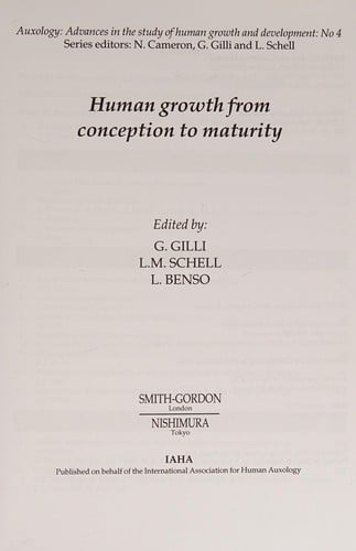 Human growth from conception to maturity