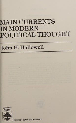 Main currents in modern political thought