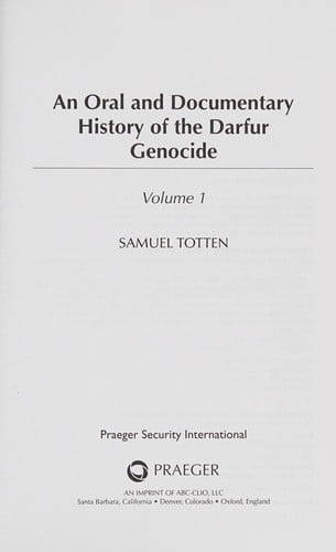 An oral and documentary history of the Darfur genocide