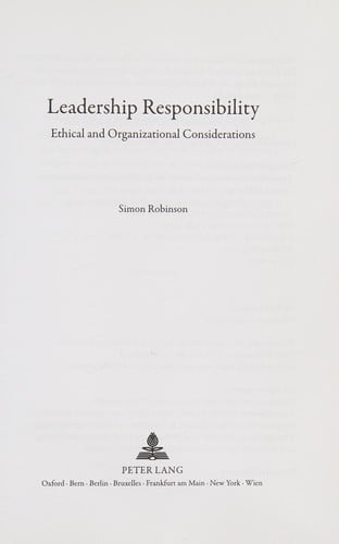 Leadership responsibility