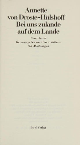 Bei uns zulande auf dem Lande