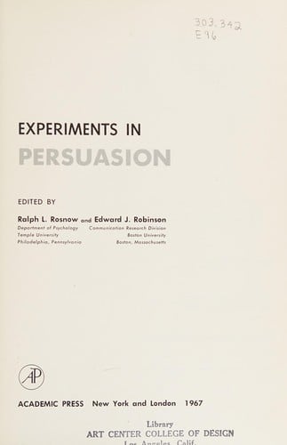 Experiments in persuasion