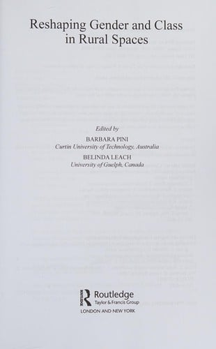Reshaping gender and class in rural spaces
