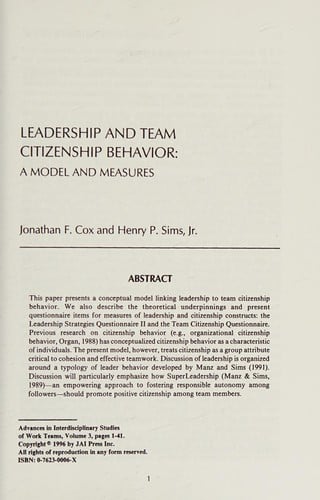 Team leadership
