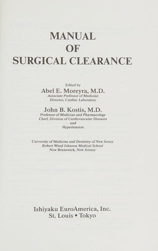 Manual of surgical clearance