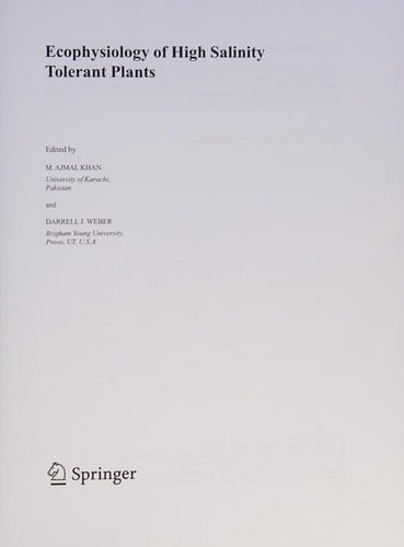 Ecophysiology of high salinity tolerant plants