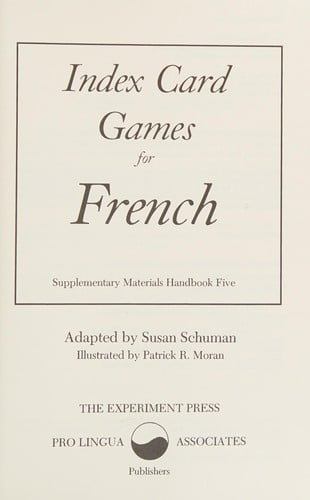 Index card games for French