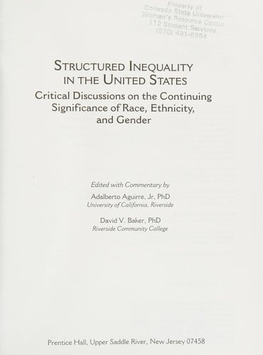Structured inequality in the United States