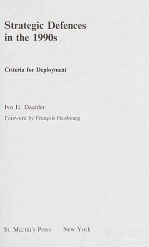Strategic defences in the 1990s