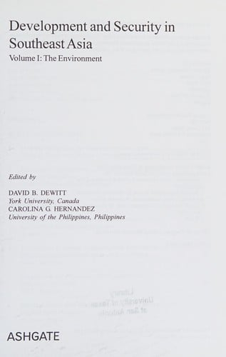 Development and security in Southeast Asia