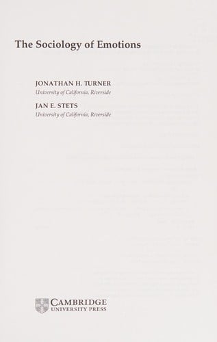 SOCIOLOGY OF EMOTIONS