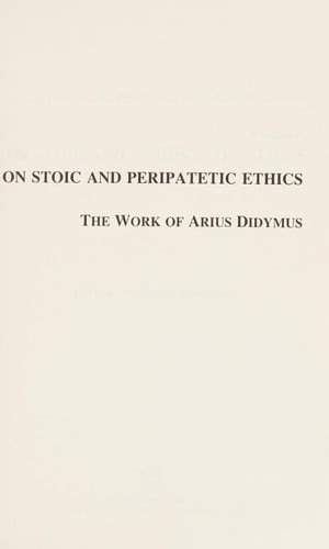 On Stoic and Peripatetic ethics