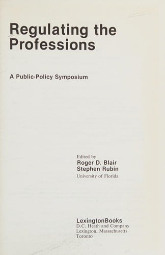 Regulating the professions