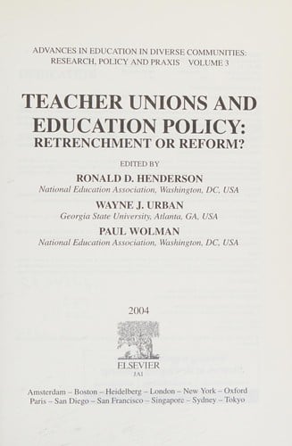Teacher unions and education policy