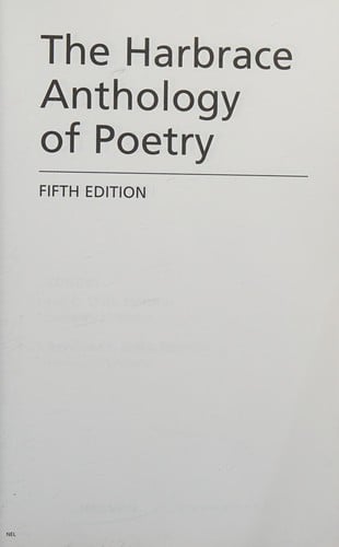 The Harbrace anthology of poetry