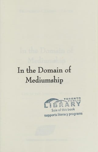 In the Domain of Mediumship