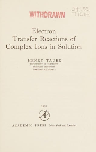 Electron transfer reactions of complex ions in solution