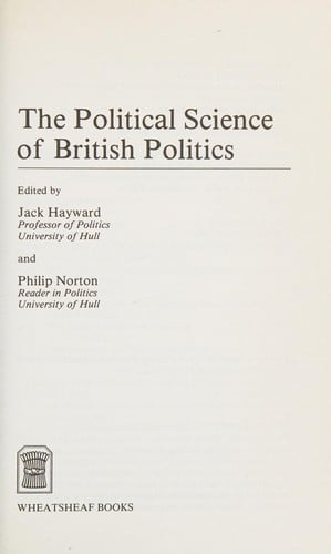 The Political science of British politics
