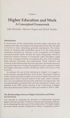 Higher education and work