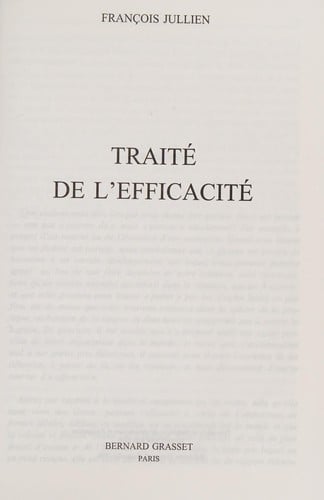 Traité de l'efficacité