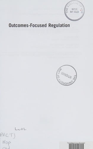 Outcomes-focused regulation