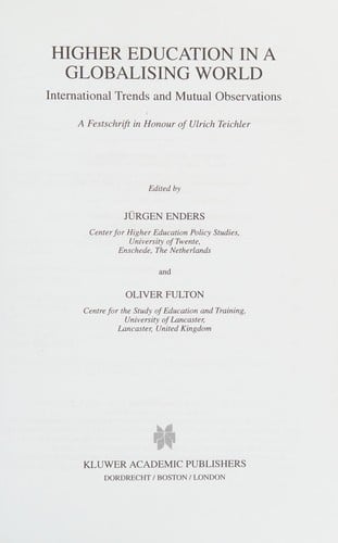 Higher education in a globalising world