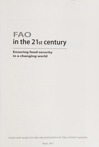 FAO in the 21st Century
