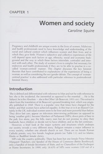 SOCIAL CONTEXT OF BIRTH; ED. BY CAROLINE SQUIRE