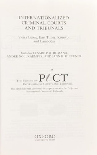 Internationalized criminal courts and tribunals