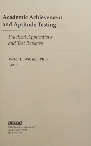 Academic achievement and aptitude testing