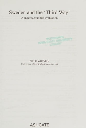 SWEDEN AND THE 'THIRD WAY': A MACROECONOMIC EVALUATION