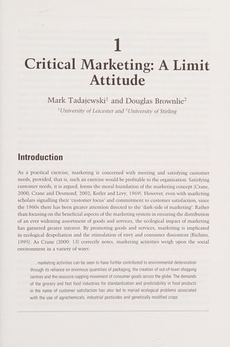 Critical marketing