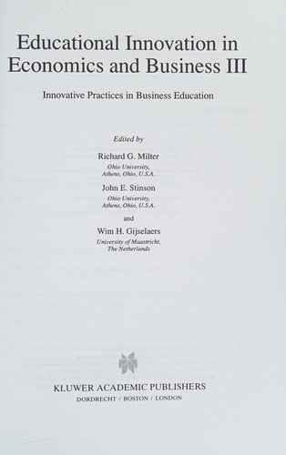 Educational innovation in economics and business