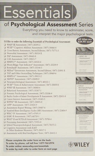Essentials of cross-battery assessment with CD