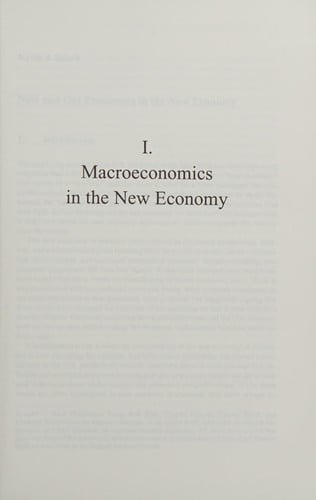 Economic policy issues of the new economy