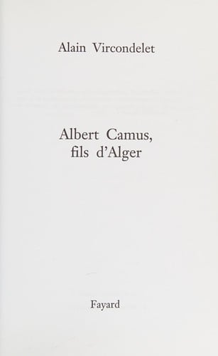 Albert Camus, fils d'Alger