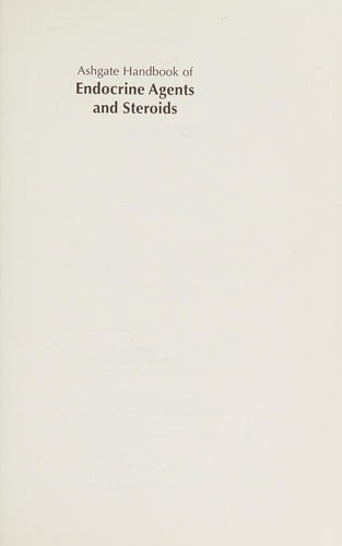 Ashgate handbook of endocrine system agents and steroids